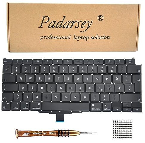 Pardarsey Teclado alemán QWERTZ de repuesto compatible con MacBook Air Retina de 13 pulgadas M1 A2337 a finales de 2020 año teclado + tornillos + destornillador
