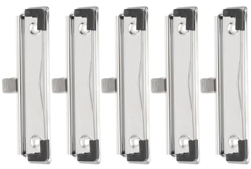 TOVINANNA 5 Pz Cartelle Di File Cartelline Portadocumenti Clip Della Bacheca Clip Raccoglitore Di Biglietti Clip Per Appunti Resistente Cartella Di File Opera Metallo Porta Blocco Note Molla