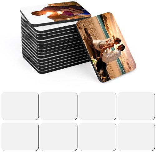 OOTSR 16 Pcs Sublimation Blank Fridge Magnets, DIY Decorative Magnets for Whiteboard Office Calendar Kitchen Home Decor, 1.77x2.36 Inch (3:4)