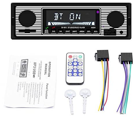 iFutniew 1 DIN Retro Car Stereo Audio Automotive Bluetooth con USB USB/SD/AUX Card FM MP3 Player PC Tipo: -5513