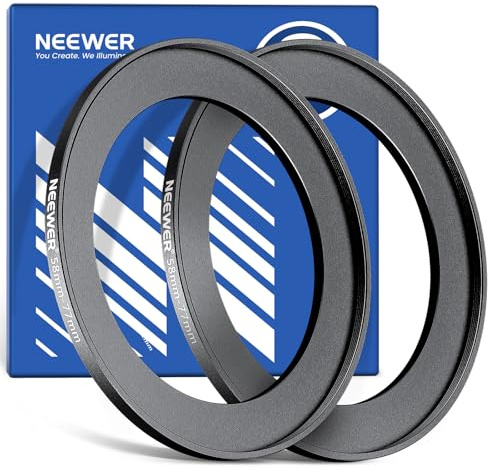 NEEWER 58-77mm Anello Adattatore Step Up (2pz) + Panno da Pulizia, Adattatore ad Anello per Filtro Obiettivo Ultra Sottile in Lega di Alluminio per Lente Fotocamera da 58mm per Usare il Filtro da 77mm