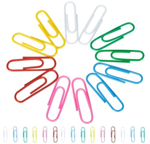 120 PCS Coloured Paper Clips, Paper Clips,Coloured Metal Paper Clips Paper Clips,Paper Clips Clamps Document Paper Clips with Box for Office School, Stationery, Document