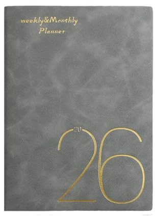 2026 Daily/Weekly/Monthly Planner Journaling Notebook Leather Calendar Planner for Students Office Workers and Writer