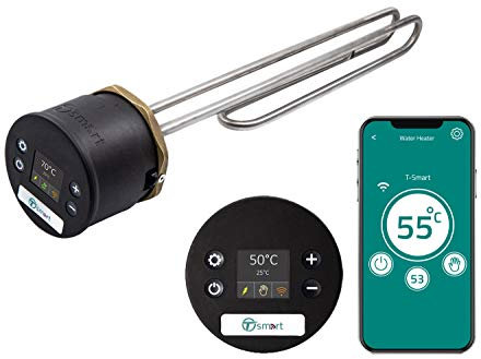 Tesla T-Smart Hot Water Cylinder Thermostat +14 inch Incoloy Immersion Heater TIHTS476