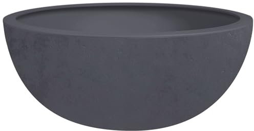 EDA - Vasque Basalt'Up 40 cm - 14,9 L - Décor Imitation Béton - Ø 40 x H.16,5 cm - Gris Anthracite