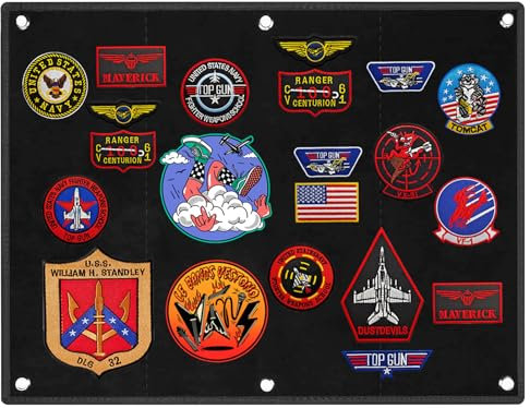 Patches Klett Wand,58 x 45cm Klettwandflache Patches,Klettfläche Klettmatte, Militar Patch Board Klett Wall Display mit 6 Ösen für Aufkleber, Stempel, Abzeichen