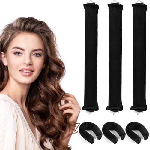 3 Pezzi Heatless Hair Curler, Bigodino Lungo per Boccoli, Arricciacapelli Senza Calore per Boccoli Capelli Senza Calore, Bigodini Morbidi per Dormire, Adatto a Tutti i Tipi di Capelli