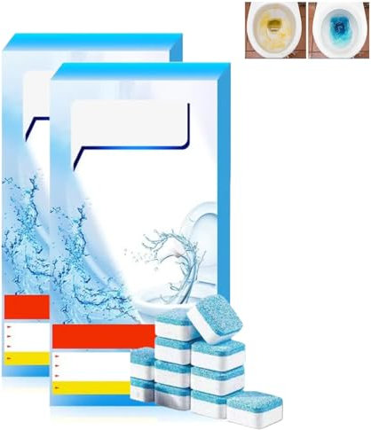 16 pastillas limpiadoras de inodoros, nuevo limpiador de inodoro 2025, removedor de cal fuerte, ecológico, disolución rápida para agua dura (2)