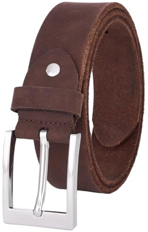 BELTER Ledergürtel aus Echtleder Herren Gürtel 38mm Leder Jeansgürtel mit Geschenkbox (Braun-A,105cm)