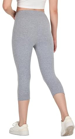 COMEOR Women's 3/4 Breathable Cotton High Waist Capri Trousers, Short Sports Leggings, Cycling Shorts, Elastic Opaque Yoga Trousers, Sports Trousers