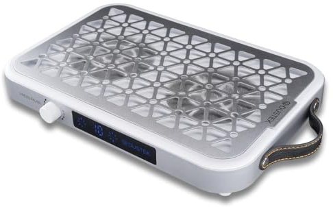 Dustek DUAL ORIGINALE Aspiratore Unghie Professionale 48W – Doppia Ventola Turbo, 10 Velocità Regolabili, Schermo LCD, Silenzioso, 30 Filtri Inclusi
