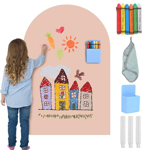 LUPATDY Pizarra Magnética para Niños, Pared Adhesiva Infantil 80x100cm con Tiza, Borrable Pizarra Magnetica, para Decoración para Habitaciones Infantiles, Colegio,Oficina (Rosa)