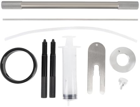 FAUOSWUK Kit D'outils D'entretien de Fourche, Jauge de Niveau D'huile de Fourche, Outil de Tige D'amortisseur de Compresseur à Ressort avec Anneau Réglable pour la Plupart des Fourches