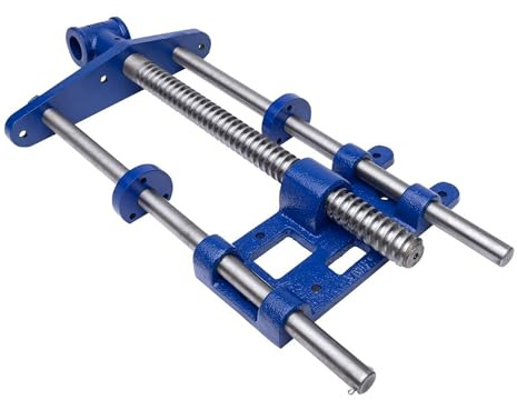 Yost Vises F10WW Woodworker's Vise | Front Vise | 10 Inch Woodworking Tool | Cast Iron Body Construction with a Solid Steel Main Screw | Blue