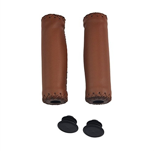 UPANBIKE Puños de Piel Sintética Retro para Manillar de Bicicleta de Montaña y Carretera de 22,2 mm (Un Par)