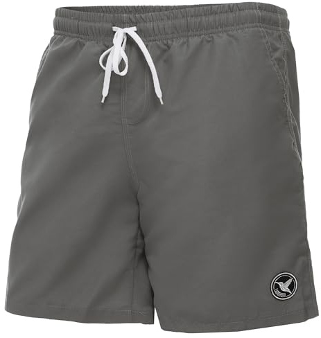 Ladeheid Bañador Hombre, Short de Natación con Secado Rápido, Forro de Malla Interior, Pantalón Corto con Bolsillos Laterales y Traseros, Cintura Elástica Ajustable LA40-129 (Gris, M)