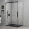 Mai & Mai Duschkabine Schiebetür Dusche 100x130cm 6mm ESG-Sicherheitsglas Duschabtrennung Seitenanstieg inkl. Soft-Close-Mechanismus Ravenna12K Schwarz