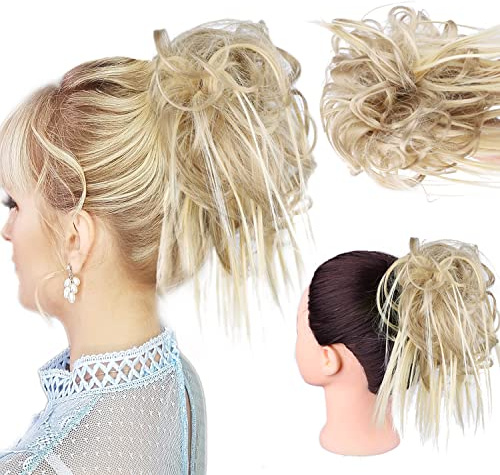 HMD Tousled Updo Messy Bun Hair Piece Hair Extension Ponytail With Elastic Rubber Band Updo Extensions Hairpiece Synthetic Hair Extensions Scrunchies Ponytail Hairpieces for Women 85H88#