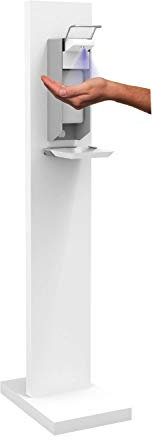 medimObil Desinfektionssäule Hand Desinfektionsstation Desinfektionsmittelspender stehend 1000ml inkl. Auffangschale