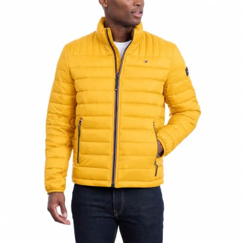 Tommy Hilfiger Men's Ultra Loft Lightweight Packable Puffer Jacket (Standard and Big & Tall), Yellow Gold, X-Large