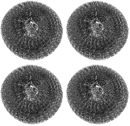 QUARKZMAN 4pcs INOX Acier Écureur Tampon, Barbecue Grill Nettoyage Épurateur Tampons Remplacement Acier Laine Brosse Tête pour Gaz, Extérieur BBQ Accessoires