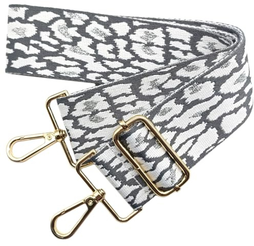 Correa para Bolsos de Mujer Bandolera - Intercambiable 5cm Correas para Bolsos, Correa de Hombro Ajustables con Hebillas Oro para Bolsa de Hombro DIY Accesorios (Gris) 02