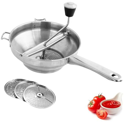 Manivelle pour moulin à aliments, broyeur de pommes de terre, presse à tomates, broyeur de pommes de terre en acier inoxydable avec poignée, broyeur ergonomique de purée de pommes de terre, passoire à