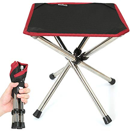 ROCK CLOUD Mini Folding Stool Tripod Lightweight Camping Stool Compact Portable Travel Stool Backpacking Chairs Outdoor for Camp Hiking Picnic Fishing BBQ Hold Up 110 KG