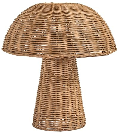 Beliani Lampe de Table Bohème avec Abat-Jour en Rotin Base en Osier Luminaire Salon Chambre Marron Alero
