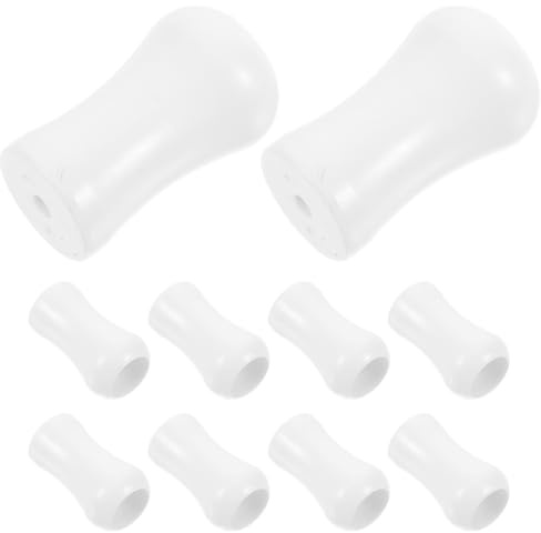 MAGICLULU Pomelli per Cordini Tende in Plastica Bianca, Set 12 Pezzi, Accessori per Tende da Finestra, Tattili e Lisci, per Arredamento Casa