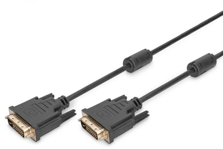 DIGITUS Cable DVI AK-320108-020-S (redondo, doble apantallamiento, 2 m), color negro