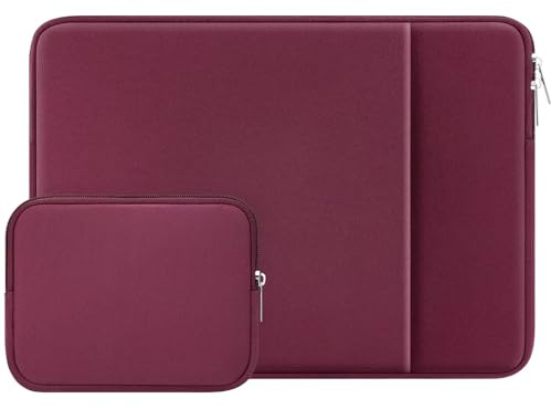RAINYEAR Custodia per laptop da 11,6 pollici con tasca e sacchetto porta accessori per MacBook Air da 11,6 pollici, MacBook Neo da 13 pollici, notebook tablet Chromebook da 11 pollici, Rosso