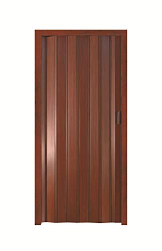 Granisud MAHAGONI Porte coulissante à soufflet avec poignée Hauteur 204 cm Largeur 82 cm Hauteur 204 x 82 cm Double paroi 10 mm