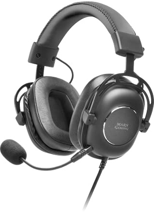 MARSGAMING MHAX Noir, Casque Gaming RGB Multiplat + Mic Amovible, 53 mm HiFi Grande