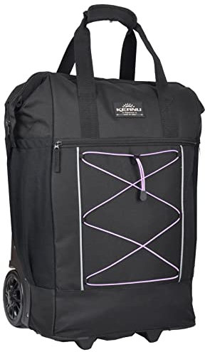 KEANU Einkaufstrolley Shopper XL Damen Herren Tasche Einkaufsroller Korb Handgepäck Flugreise Bahnreise Sauna - 40 Liter Grosse Räder - Farbauswahl (Black Pink Tension)