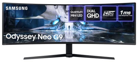 Samsung Odyssey Neo AG95 LS49AG950NPXXU 49 DQHD Mini LED Curved Gaming monitor with HDMI 2.1-240Hz, 1ms, 5120x1440, HDR2000, HDMI 2.1, USB Hub, Displayport, Freesync Premium Pro, Height Adjust