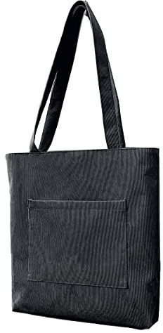 Tote Bag de Tela Lisa, Bolso de Pana para Mujer, 38x38cm para Compras, Viajes, Oficina, Universidad, Escolares