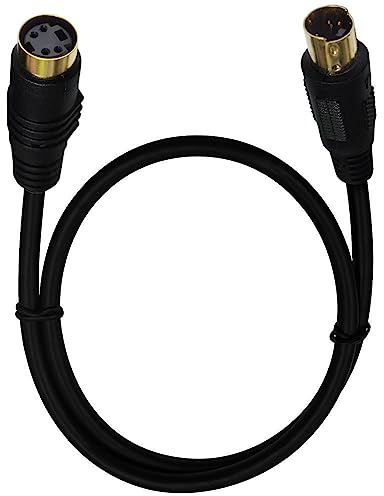 Traovien Cavo S-Video Mini Din a 4 pin S Cavo video maschio a femmina placcato oro connettore per lettore, videocamere, laptop, trasferimento video a TV o monitor cavo di collegamento (1 m)