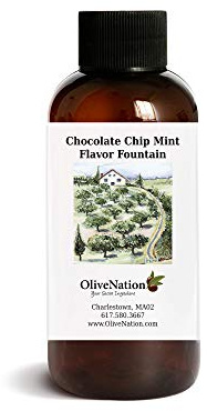 OliveNation Chocolate Chip Mint Flavor Fountain, Water Soluble Flavoring for Ice Cream, Beverages, Fillings, Non-GMO, Gluten Free, Kosher, Vegan - 1 gal