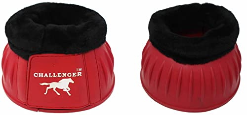 CHALLENGER Horse Rubber Overreach Hoof Protection Fleece Bell Boots 41HI01RD-M