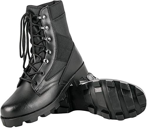 QAXZESA de los Hombres Ultraligero Respirable Militar Botas Exterior Desierto Botines tácticos Botas de Combate Bota de Patrulla del ejército Zapatos de policía de Seguridad,Black-43