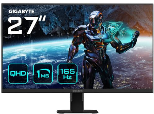 Gigabyte GS27Q 27 QHD Gaming Monitor - 2560 x 1440, 165Hz, 1ms, 300 cd/m², FreeSync Premium, HDR Ready, HDMI 2.0, DisplayPort 1.4