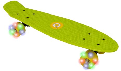 Evo Penny Board Illuminato 22' | Skateboard per Principianti o Professionisti | Skateboard con Ruota Illuminato per Bambini e Adolescenti | Tavola Completa Mini Cruiser | Adatto a Tutti dai 3 Anni