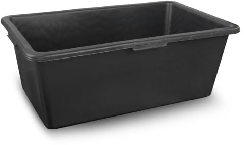 Vasca da muratore rettangolare, 65 l, per cantieri, casa, giardino, secchio per malta, estremamente stabile, con fondo rinforzato (1 pezzo, 80 litri)
