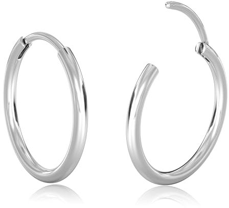 Milacolato Orecchini a Cerchio Piccoli in Oro per Donna Uomo Ipoallergenico 316L Cartilagine in Acciaio Chirurgico Tragus Helix Sleeper Orecchini a Cerchio Incernierati 16G Lip Ring Nose Piercing 8MM
