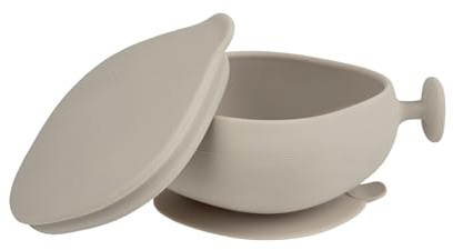 b.box Schüssel mit Saugnapf für Babys + Deckel | Stabiler Saugnapfsockel | Einzigartiger Griff für maximale Stabilität | 100% Platin-Silikon | spülmaschinenfest | ab 6 Monaten