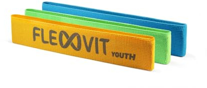 FLEXVIT Mini Youth 3er Set - Starter-Set für Kinder und Jugendliche, Alle Widerstandsstärken, Gelenkschonendes und Altersgerechtes Training, Vielseitig für Schule, Verein und Zuhause