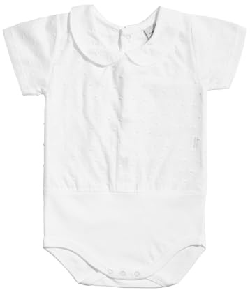 BABIDU Body Bebé Manga Corta Algodón Plumetti 100%, Body Bebé Recien Nacido Tejido Suave Transpirable y Hipoalergénico Piel Sensible, Body Cuello Bebé, Ropa Bebé Niño y Niña Unisex, Básicos Verano