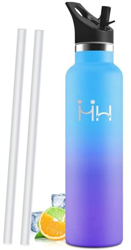 Mulbijeo Botella Agua Acero Inoxidable, 1000 ML Reutilizable Sin BPA, Botella Agua Termica, Botella Agua, Aislamiento Al Vacío de Doble Pared, Termos, Cantimplora para Adultos, Deporte