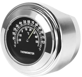 Vattentät Motorcykelklocka/termometer, Passar För 7/8 Eller 1 Styre För H&arley, För YAM&AHA, För SU&ZUKI, För K&AWAS&AKI(Black Thermometer)